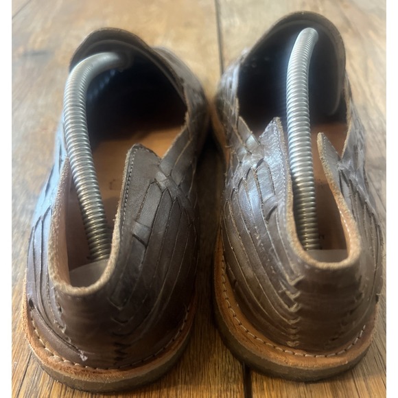 WILL Leather Goods‎ Woven Leather Huarache Loafers Mens Size 12 Gray Hand Woven